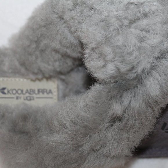 NEW UGG KOOLABURRA GRAY FUR SUEDE SLIPPERS‎ - Picture 3 of 8
